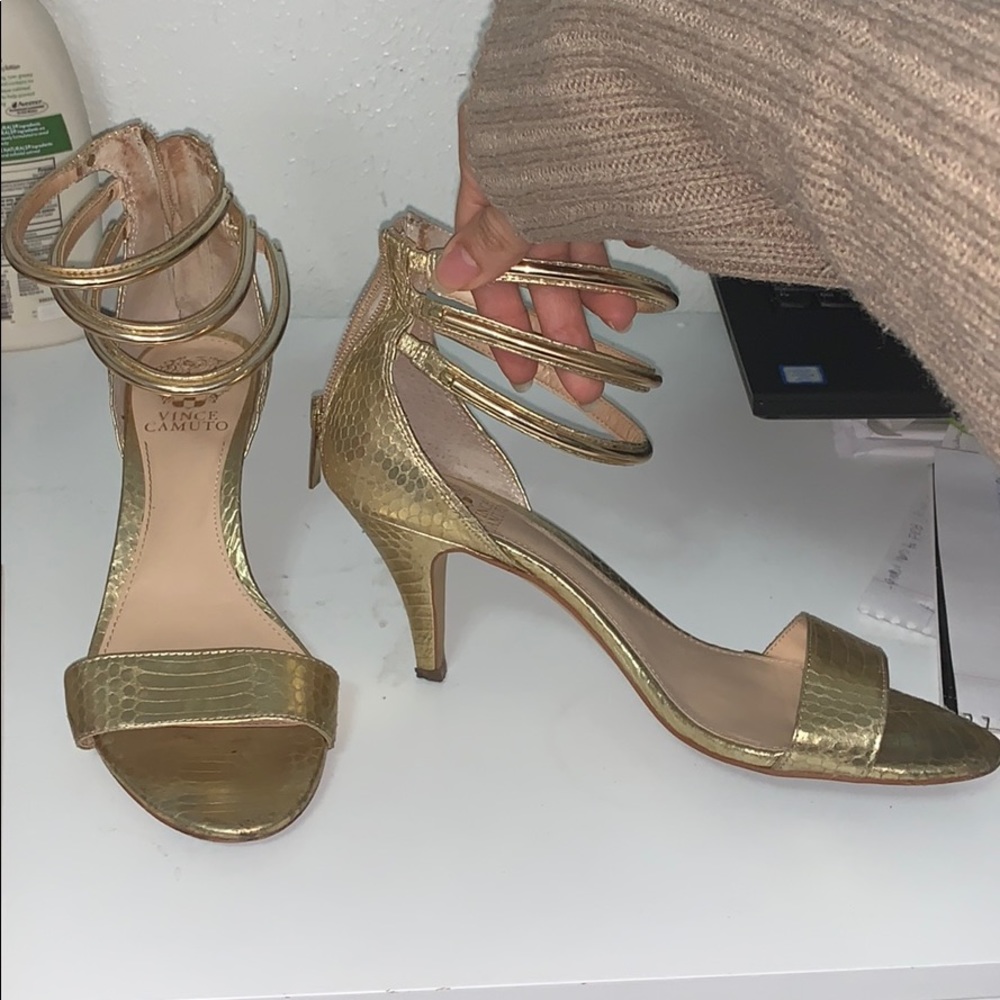 Vince Camuto gold heels